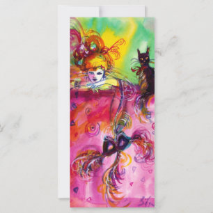 CARTE DAME AVEC CHAT NOIR