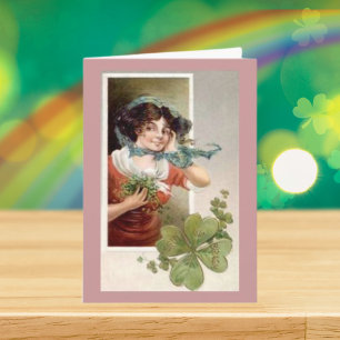 Carte Dame avec Shamrocks