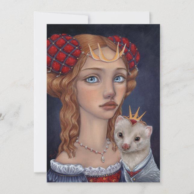 Carte Dame avec un furet (Devant)