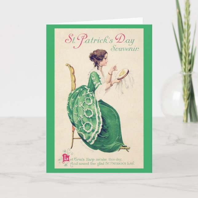 Carte Dame de la Saint Patrick, Vintage (Devant)