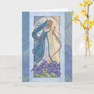 Carte Dame de septembre Série Art nouveau des pierres de
