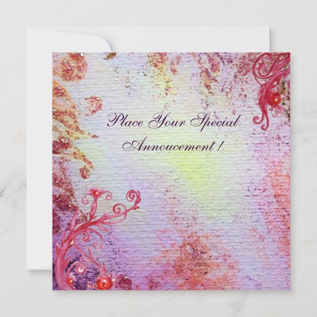 Carte DAME DU LAC , bleu rose vif brillant (Devant)