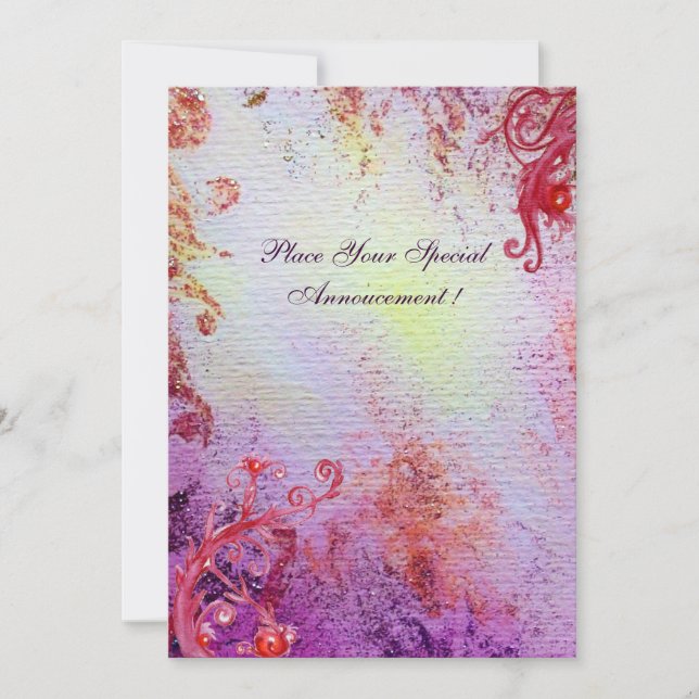 Carte DAME DU LAC , bleu rose vif vibrant (Devant)