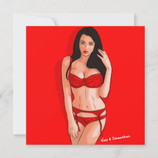 Carte Dame en rouge