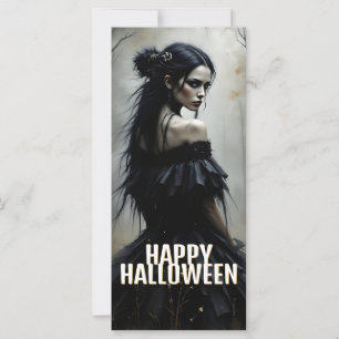 Carte Dame Mystique dans une sombre forêt d'Halloween