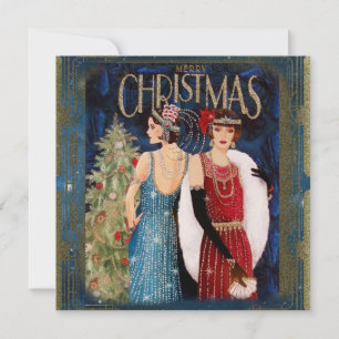 Carte Dames art de Noël des années 1930