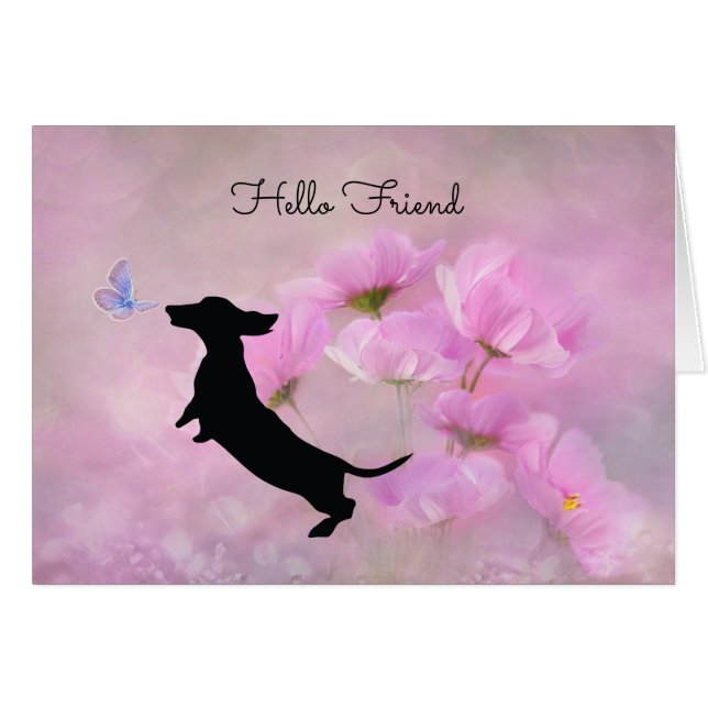 Carte d'ami Lavender Dachshund (Devant horizontal)