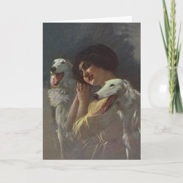 Carte d'amis de barzoï (Devant)