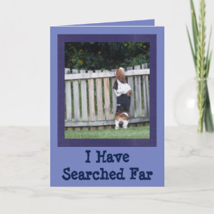 Carte d'amitié avec recherche Basset Hound