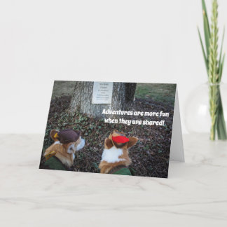 Carte d'amitié Corgi Robin Hood