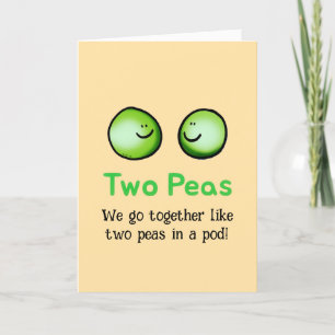 Carte d'amitié deux petits pois