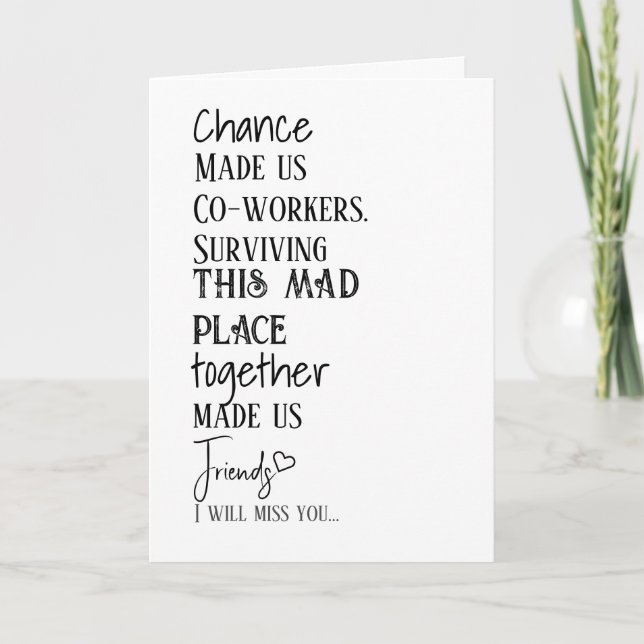 Carte d'amitié Merci d'adieu de collaborateur (Devant)
