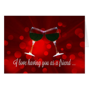 Carte d'amitié pour le vin