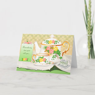 Carte d'amitié - Teacup & Tea Pot Card