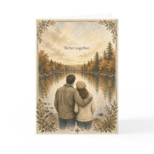 Carte d'amour aquarelle pour couple Better Togethe