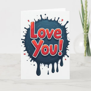 Carte d'amour aux taches d'encre