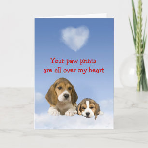 Carte d'amour beagle avec chiot