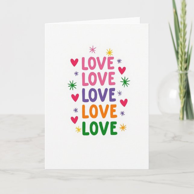 Carte d'amour colorée simple (Devant)