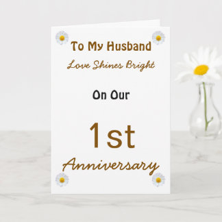 Carte d'amour de 1er anniversaire pour mari.