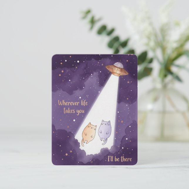 Carte d'amour de chat pour l'anniversaire de la Sa (Debout devant)