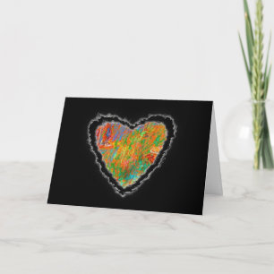 Carte d'amour de coeur impressionniste Valentine
