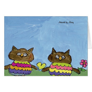 Carte d'amour de hibou