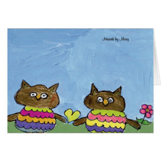 Carte d'amour de hibou