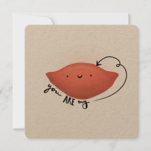 Carte d'amour de la pomme de terre douce