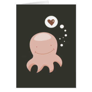Carte d'amour de poulpe