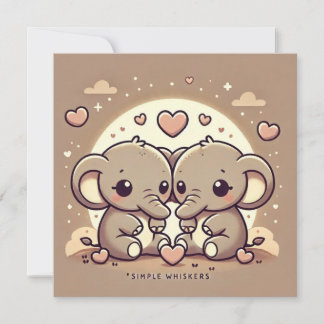 Carte d'amour d'éléphant