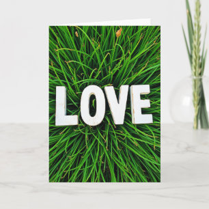 Carte d'amour d'herbe simple