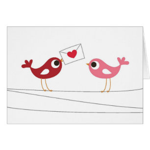 Carte d'amour d'oiseaux