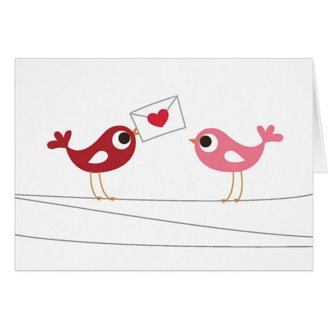 Carte d'amour d'oiseaux (Devant horizontal)