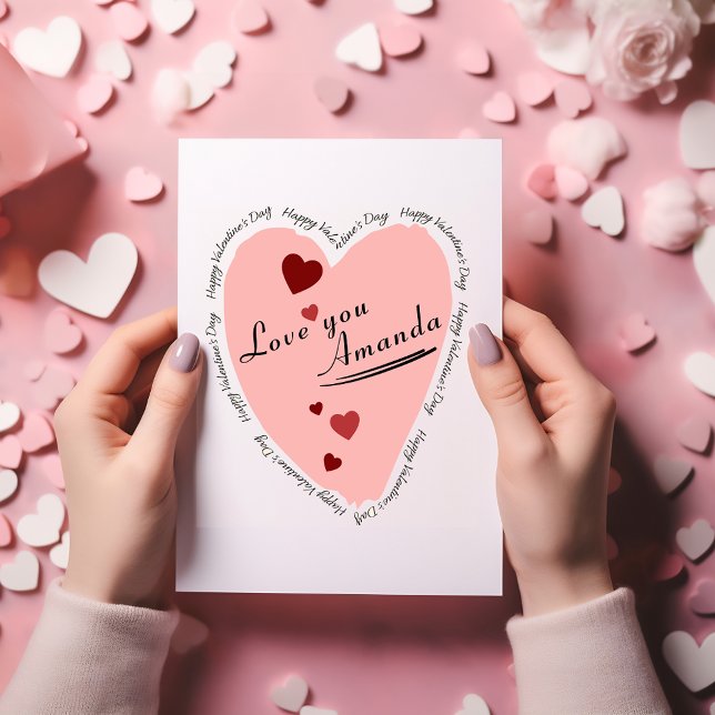 Carte d'amour du coeur Heureuse Sainte-Valentin (Créateur téléchargé)