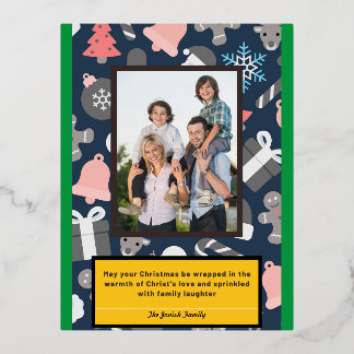 Carte d'amour et de rire de Noël chrétien
