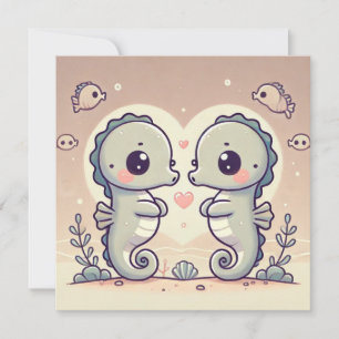 Carte d'amour Hippocampe