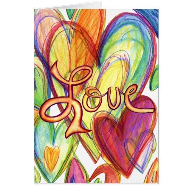 Carte d'amour Inspirationnelle Coeurs de guérison (Devant)