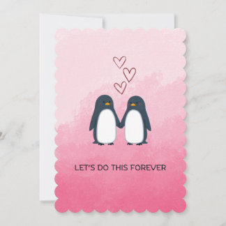 Carte d'amour pingouin