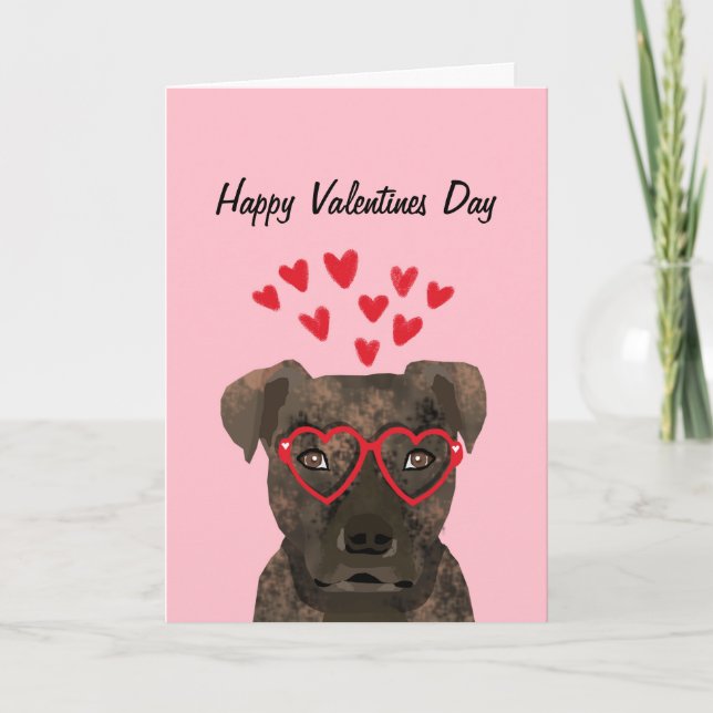 Carte d'amour Pitbull Brindle Valentines (Devant)