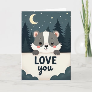 Carte d'amour pour Blaireau Mignon