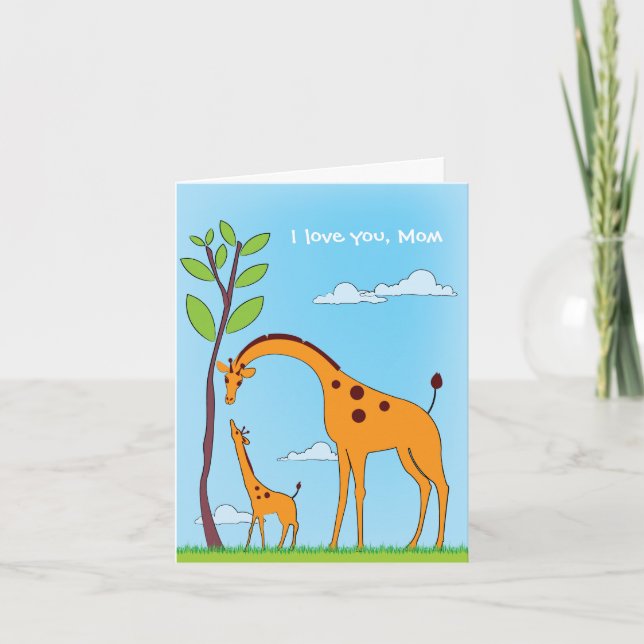 Carte d'amour pour enfants Valentine Giraffe (Devant)