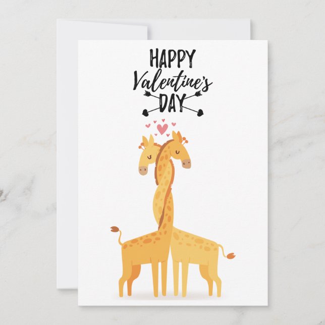 Carte d'amour pour la Saint-Valentin de la girafe (Devant)