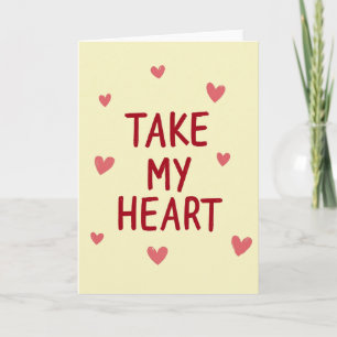 Carte d'amour « Prends mon cœur »