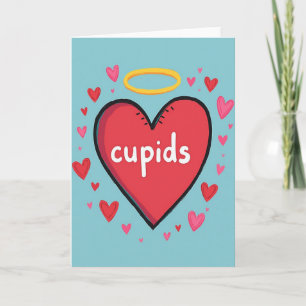 Carte d'amour romantique au cœur de Cupidon