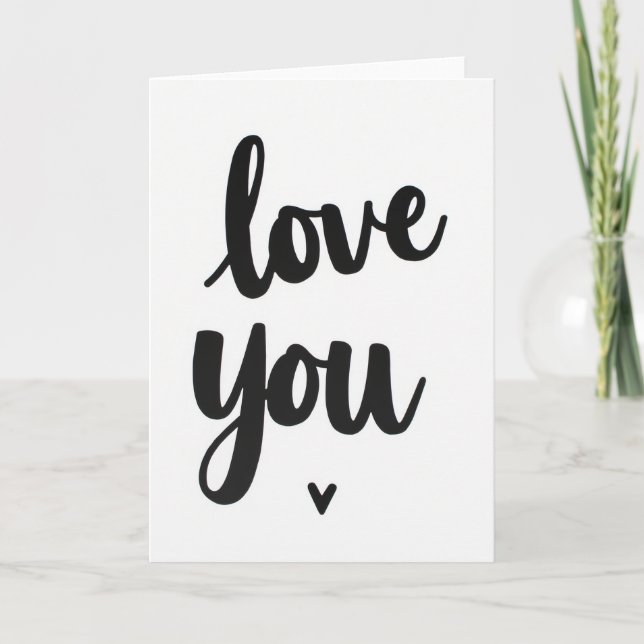 Carte d'amour romantique noir (Devant)