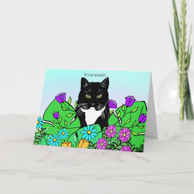 Carte d'Amoureux des chats amusant (Devant)