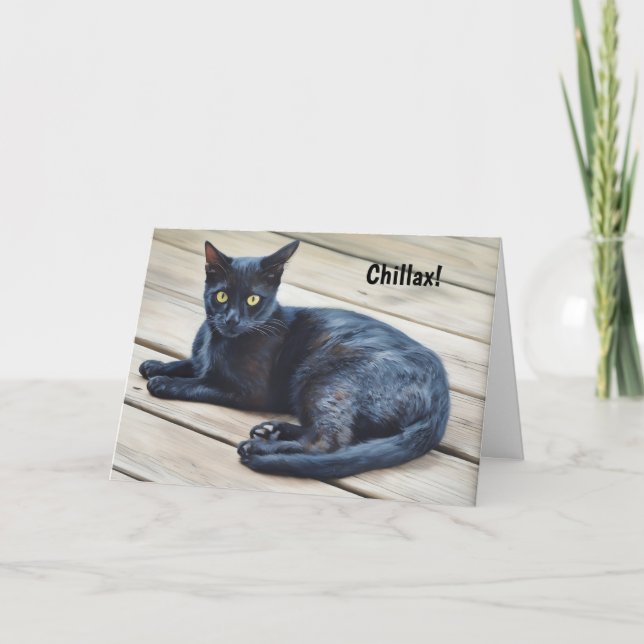 Carte d'Amoureux des chats Anniversaire Relax et A (Devant)