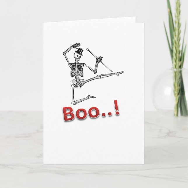 Carte Dancing Skeleton drôle Halloween fab Card (Devant)