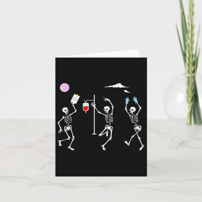 Carte Dancing Skeleton Funny Nurse Skeleton Halloween He (Devant)