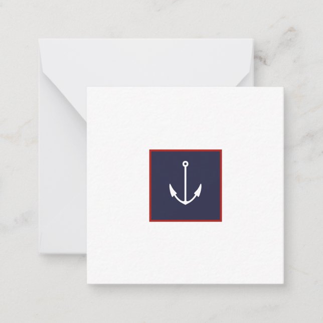 Carte d'Ancre bleue blanche et rouge marine (Devant)